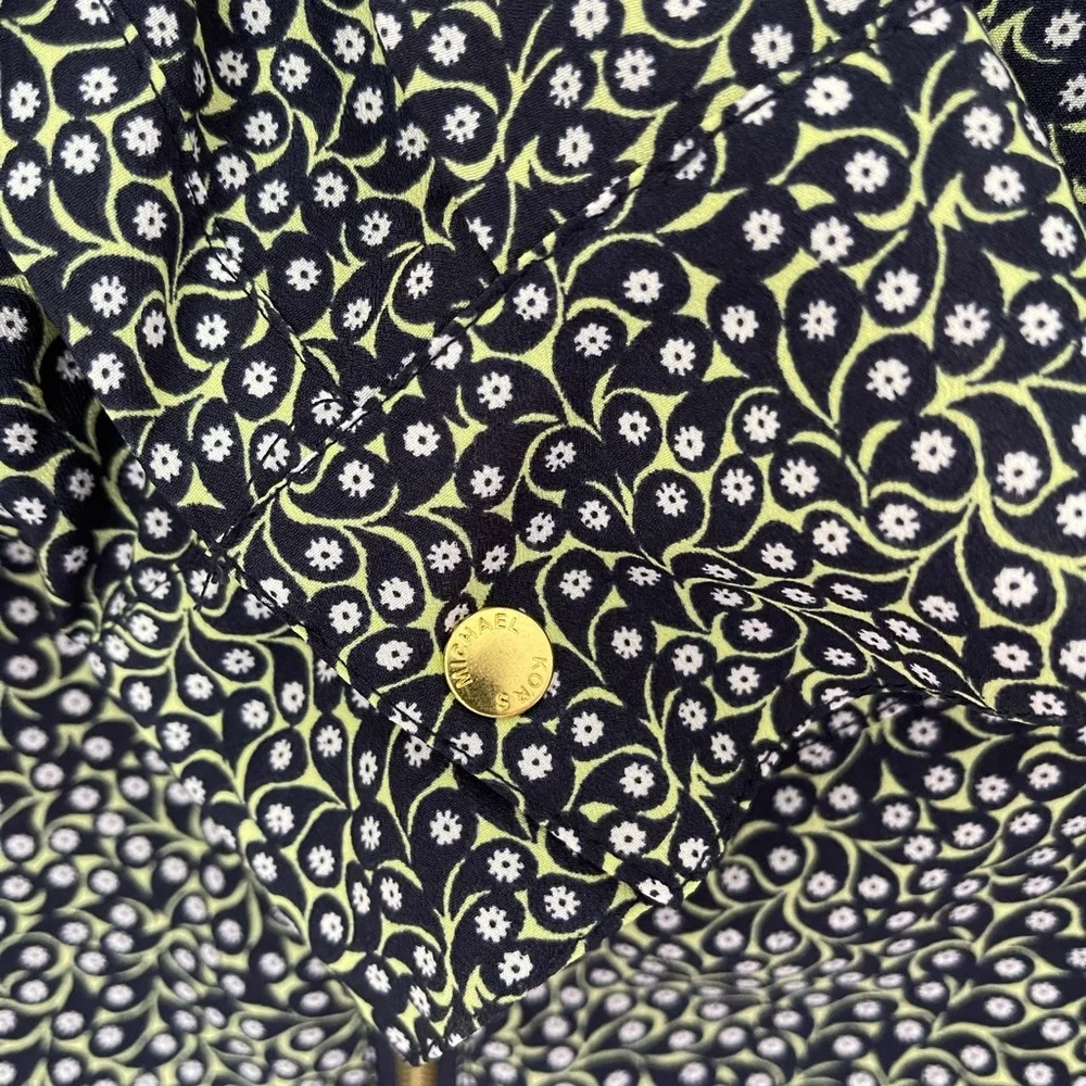MICHAEL Michael Kors Women's Petite Printed Floral Front-Zip Shirt/Top US LP - Picture 10 of 17